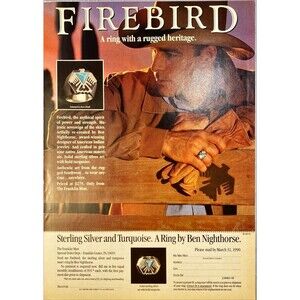 FIREBIRD "A Ring with a Rugged Heritage by Ben Nighthorse" Vintage Ad Playboy